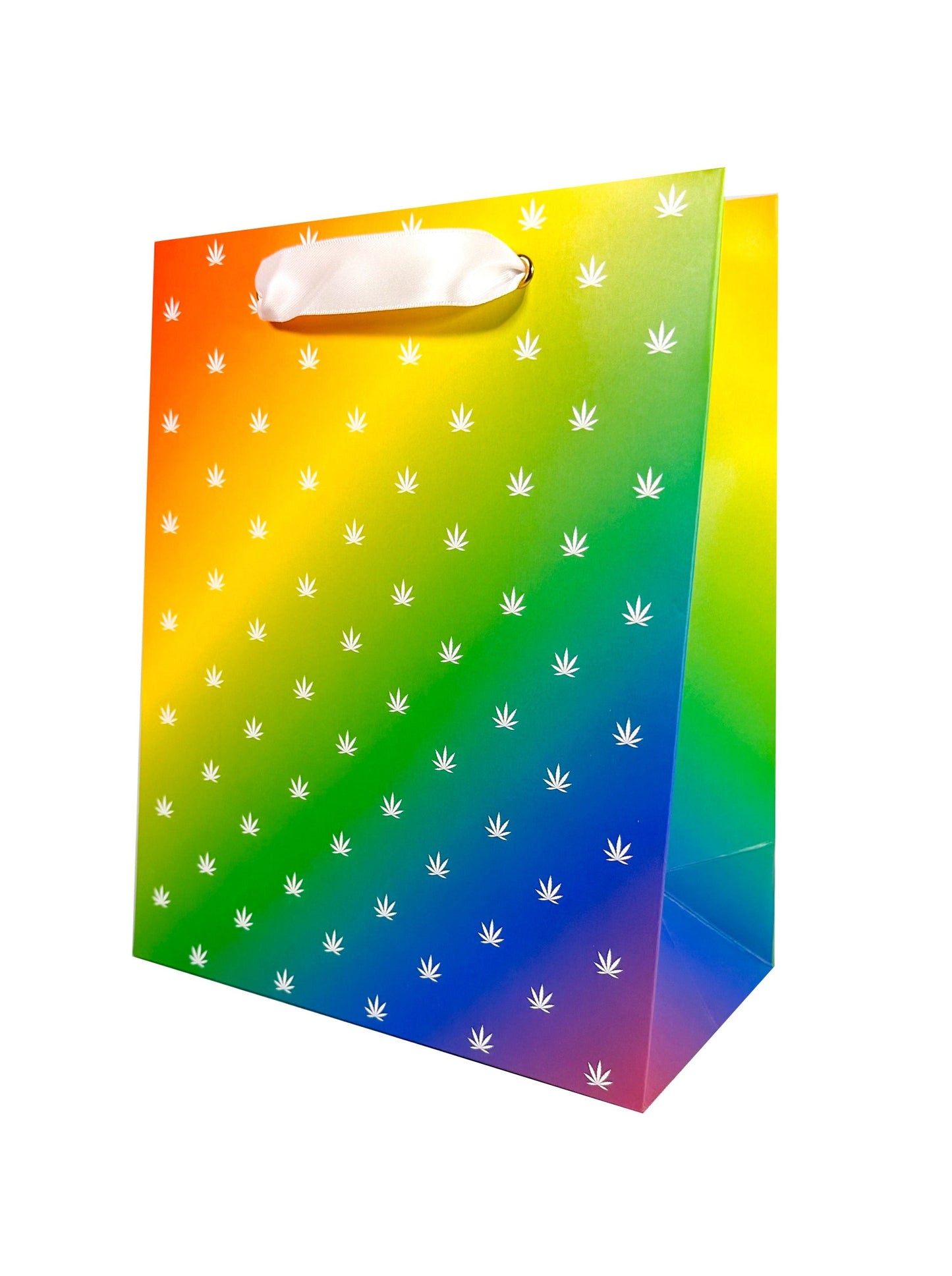 Pot Leaf Gift Bag W/Tissue Paper (Rainbow)